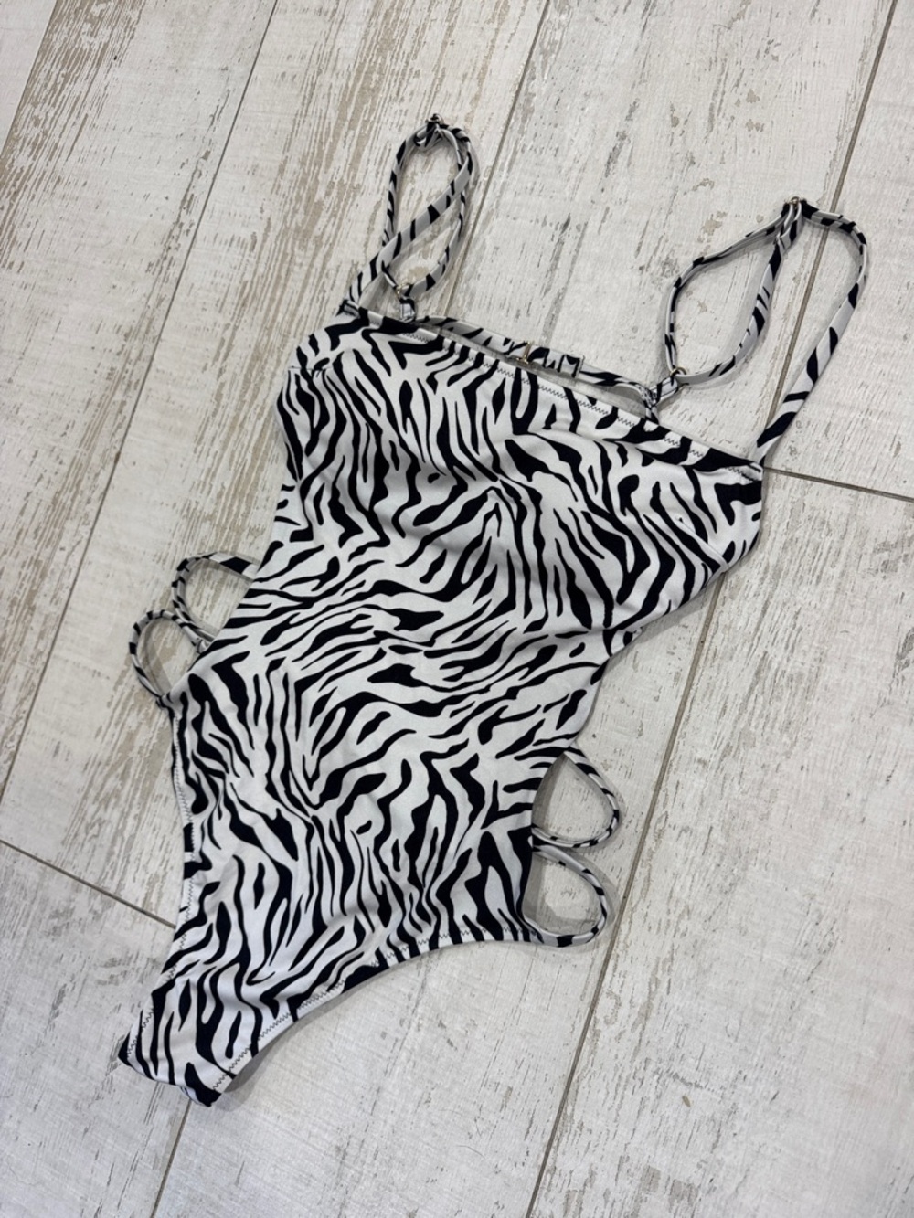 Victoria's Secret Black and White Zebra One-Piece Swimsuit